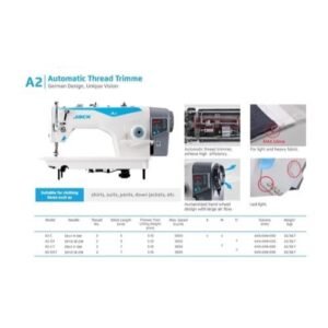 "Máquina plana mecatrónica Jack A2-CZJ/A2B con corte automático de hilo para confección industrial"