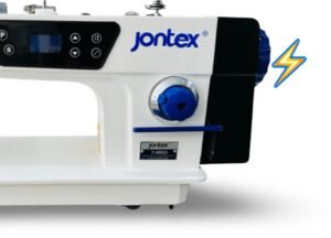 Máquina plana mecatrónica JONTEX JT-8800/D con motor servo integrado para costura industrial precisa y eficiente.
