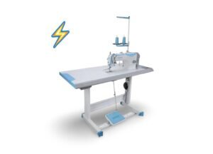 La máquina plana mecatrónica JACK F5-H ofrece costura pesada de alta precisión con motor servo, funciones automáticas y estructura reforzada para uso industrial intensivo.