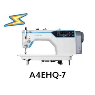 Máquina plana electrónica pesada Jack A4EHQ-7 con 4 funciones automáticas para costura industrial de telas gruesas