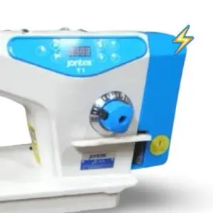 Máquina plana mecatrónica JONTEX JT-Y1 con tablero incorporado y motor servo para confección industrial eficiente y silenciosa.