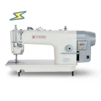 Máquina plana mecatrónica SINGER 114G-30 y 141G-20 con motor servo, costura recta de alta velocidad y sistema de ahorro energético, ideal para confección industrial.