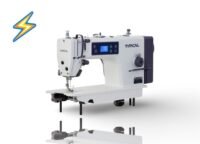 Máquina plana mecatrónica TYPICAL GC6158HD con motor servo integrado y funciones automáticas, ideal para costura industrial en materiales pesados