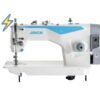 La máquina plana mecatrónica JACK F5-H ofrece costura pesada de alta precisión con motor servo, funciones automáticas y estructura reforzada para uso industrial intensivo.