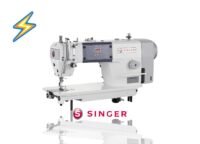Máquina plana mecatrónica SINGER 114G-20CEB17-123 con motor servo integrado y funciones automáticas para costura recta industrial