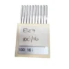Aguja industrial MUVA B27 #100/16 de acero resistente para máquinas de coser, ideal para telas gruesas y costuras fuertes en confección profesional.