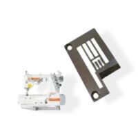 Planchuela 14-8560 para máquina Kansai Special, diseñada para guiar la tela con precisión en costuras tipo collarín.