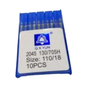Aguja para máquina de coser familiar #18 Campana 2045QX, ideal para telas gruesas como mezclilla, lona y vinilo.