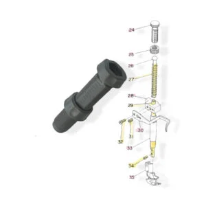 Tornillo presión AOP7-10 para prensatela plana de máquina Jack, repuesto metálico para ajuste firme y preciso.