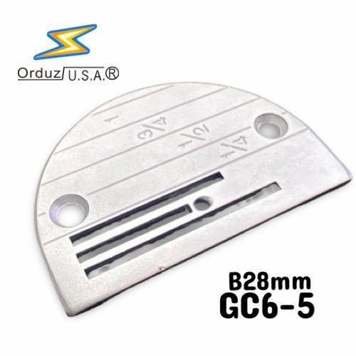 Planchuela para Máquina Plana GC6-5 Modelo B28  Agujero 28mm, Trabajo Pesado, 3 Carriles