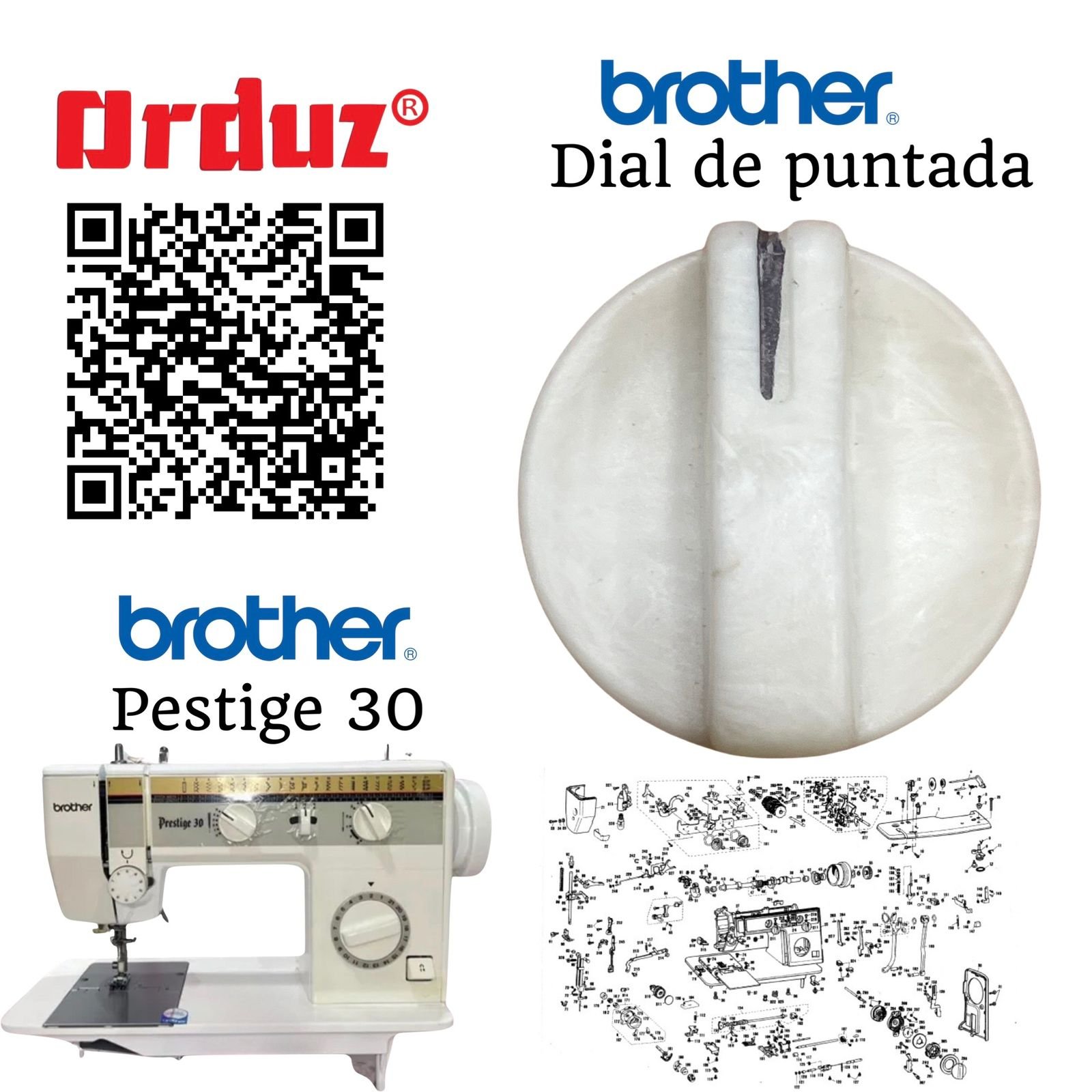 1011 X53535151 DIAL ZIG ZA BROTHER PRESTIGE30 BOTON REPUESTO