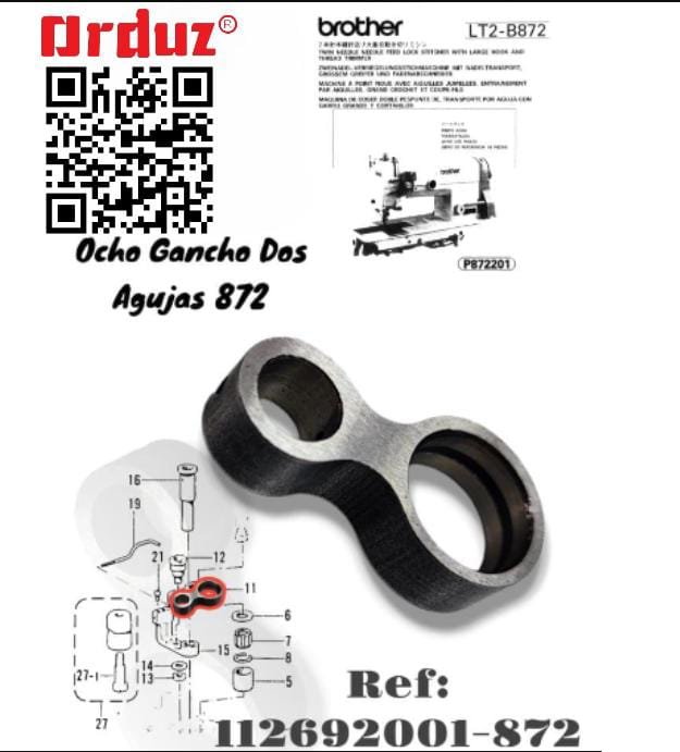 Gancho 6868-872 para Máquina Dos Agujas 872 - Imagen 2