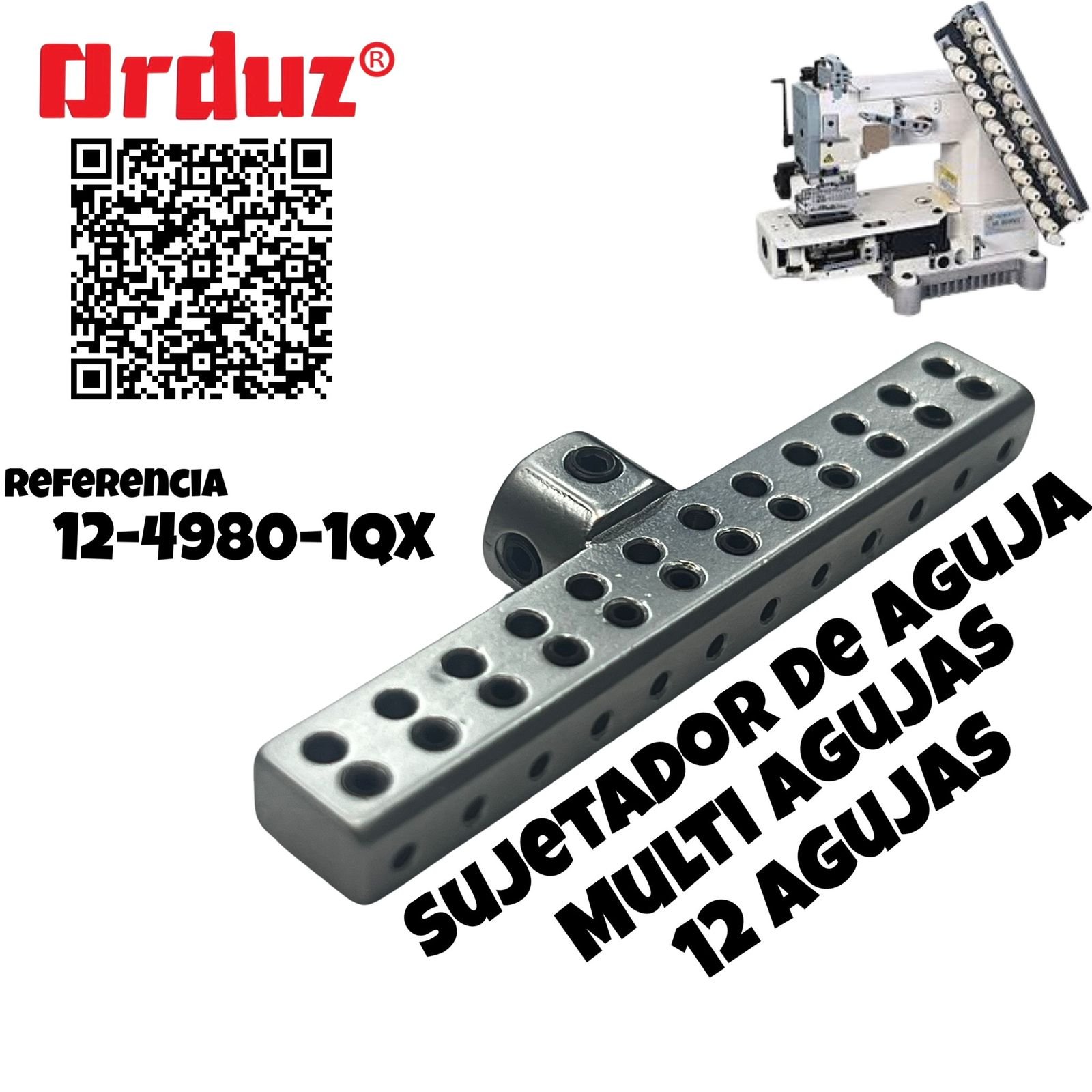 12-4980-1QX 1404 1/4X12N SUJETADOR DE 12* AGUJA MULTIAGUJAS MAQUINA DE COSER