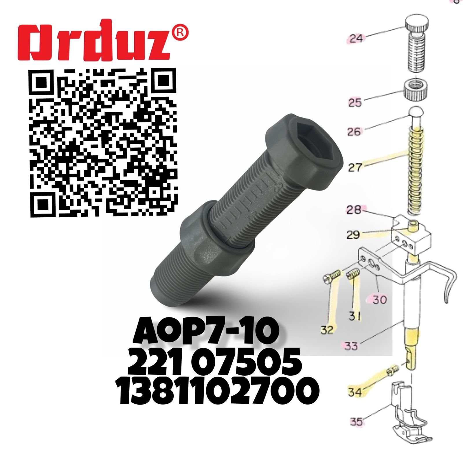 1381102700 221 07505 AOP7-10TORNILLO PRESION PRENSATELA PLANA JACK - Imagen 3