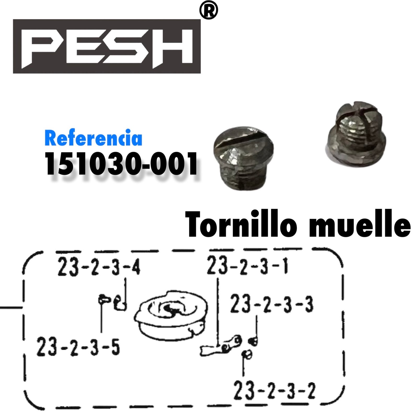 Tornillo 151030-001 para Muelle de Caja de Bobina canastilla