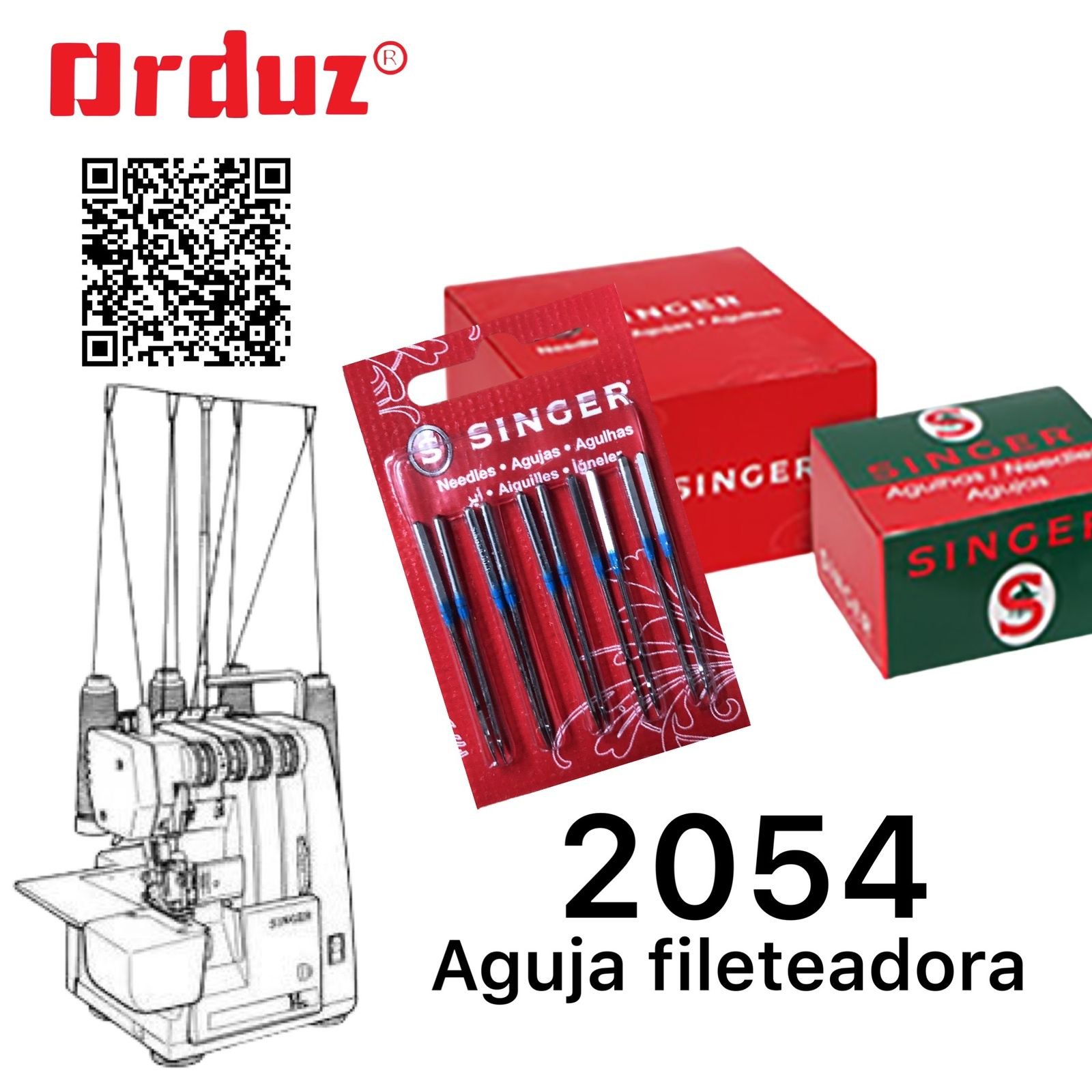 2054 AGUJAN DE FILETEADORA SINGER FAMILIAR REPUESTOS - Imagen 2