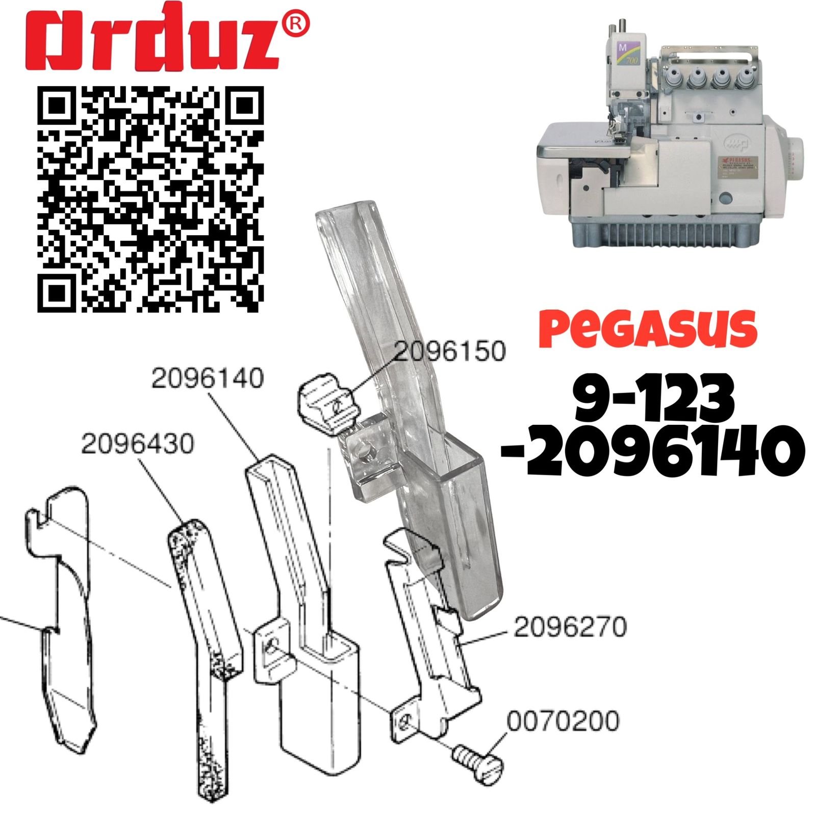 9-123 2096140 ANQUE DE LUBRICACION  HILO AGUJAS FILETEADORA PEGASUS