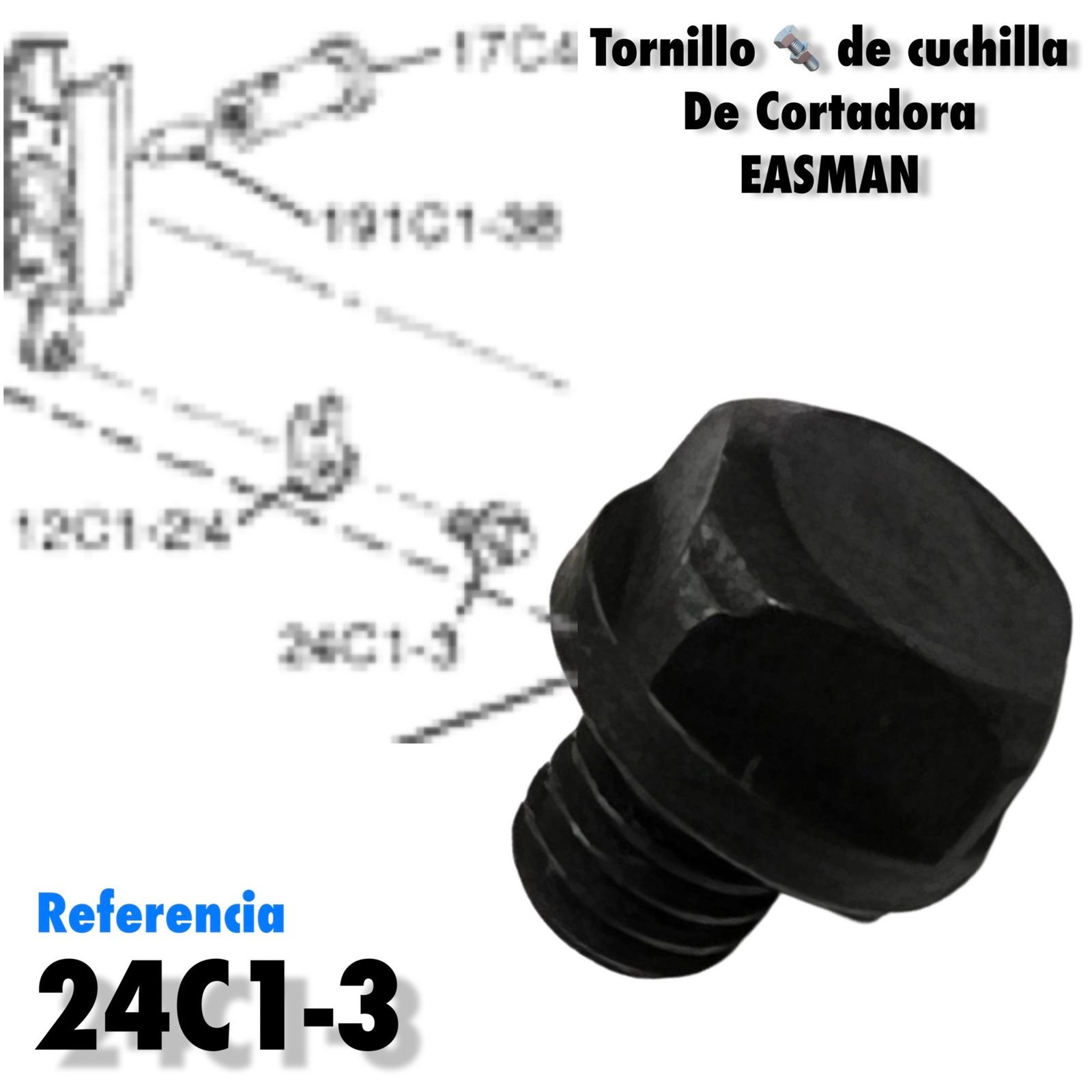 Tornillo 24C1-3 para Cuchilla de Cortadora Eastman 8" - Imagen 2