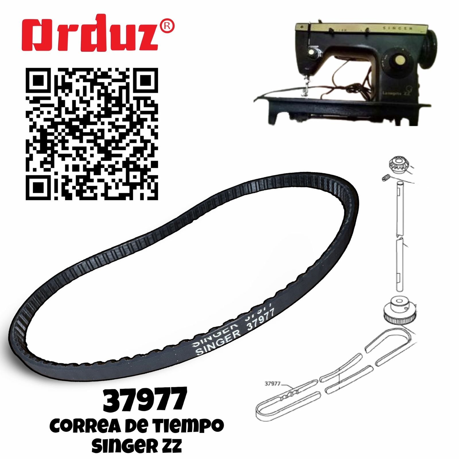 37977 CORREA TIEMPO INTERNA SINGER ZZ - Imagen 2
