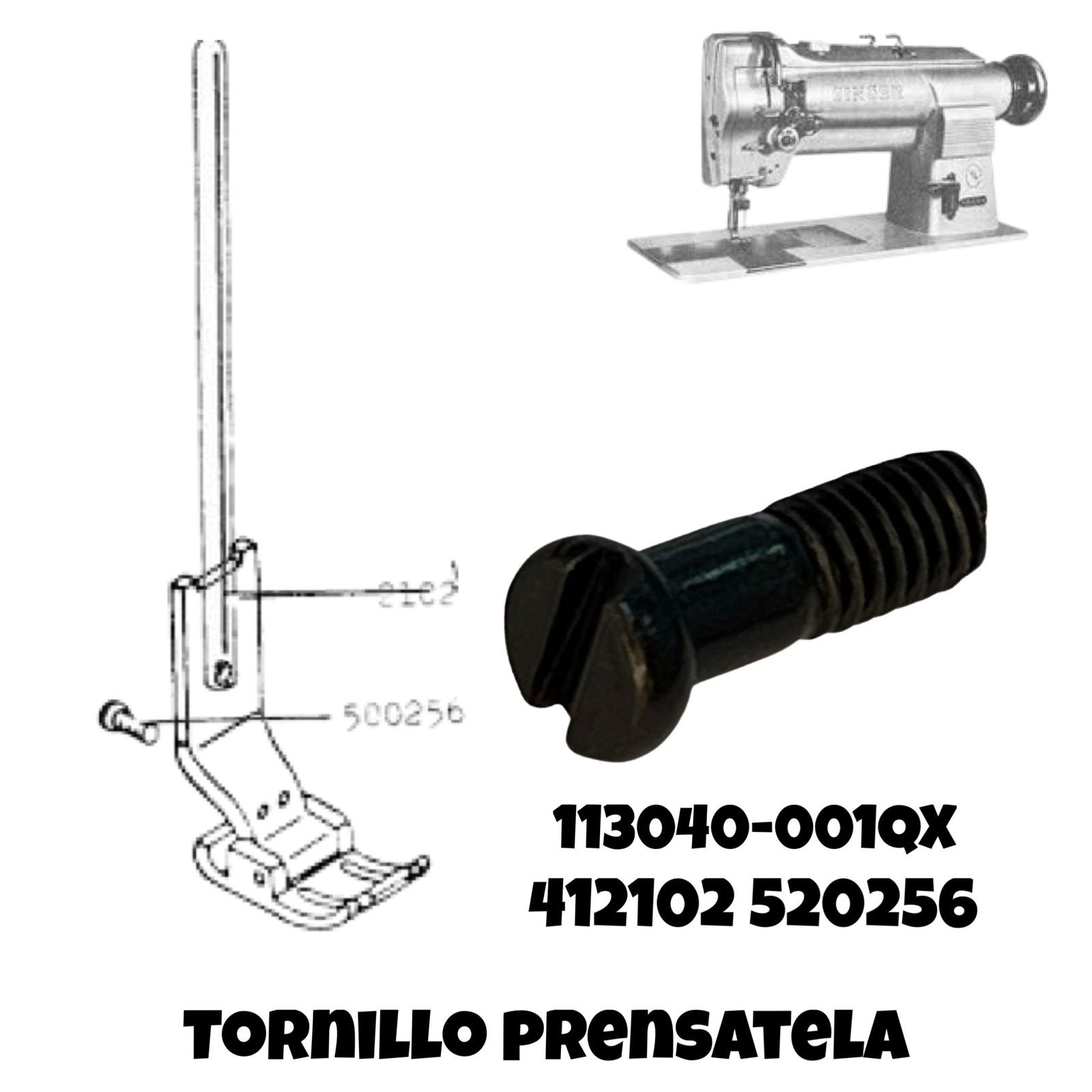 113040001QX TORNILLO PRENSATELA MAQUINA DOS AGUJAS