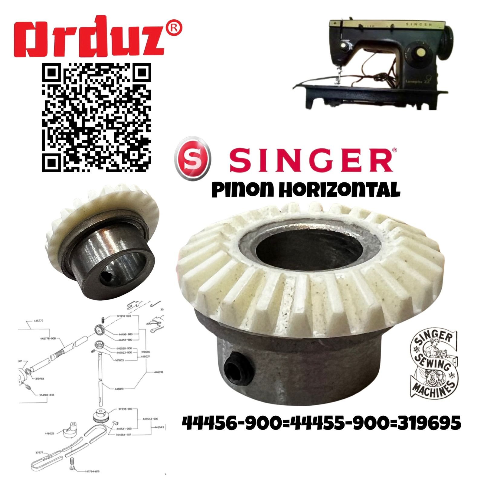 44456-900 PIÑON HORIZONTAL FAMILIAR SINGER ZZ