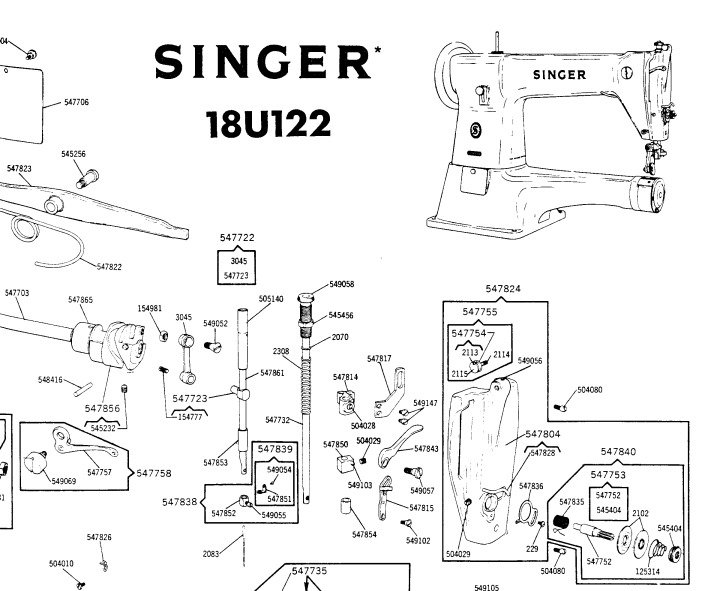 547851 502597 GUIA HILO BARRA DE AGUJA MAQUINA DE CODO SINGER 1822 SINGER 322 - Imagen 2