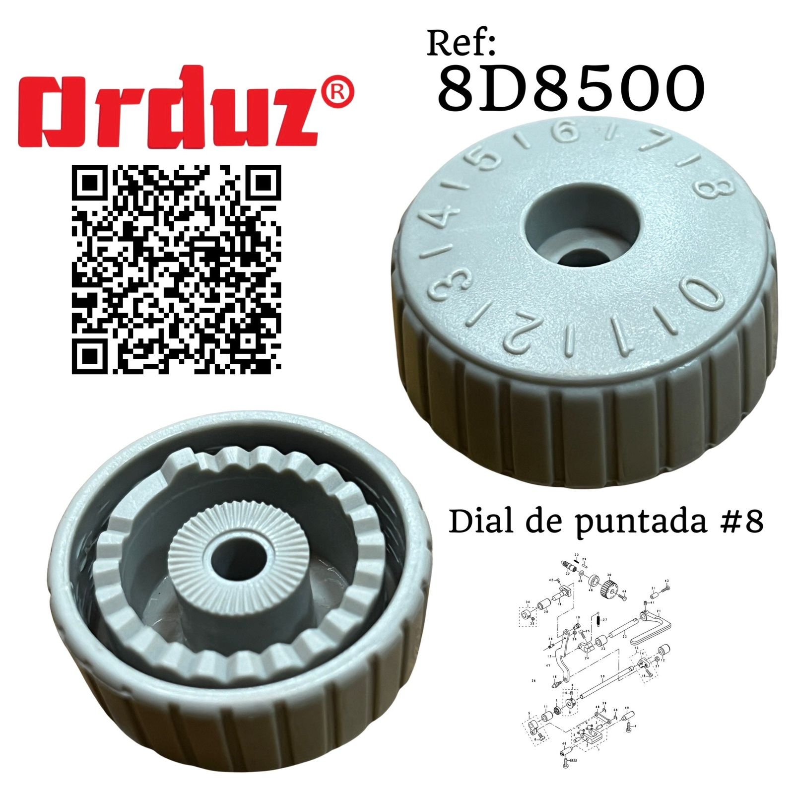 8d8500 DIAL DE PUNTADA 8MM GC8500 REPUESTOS  MAQUINA DE COSER PLANA