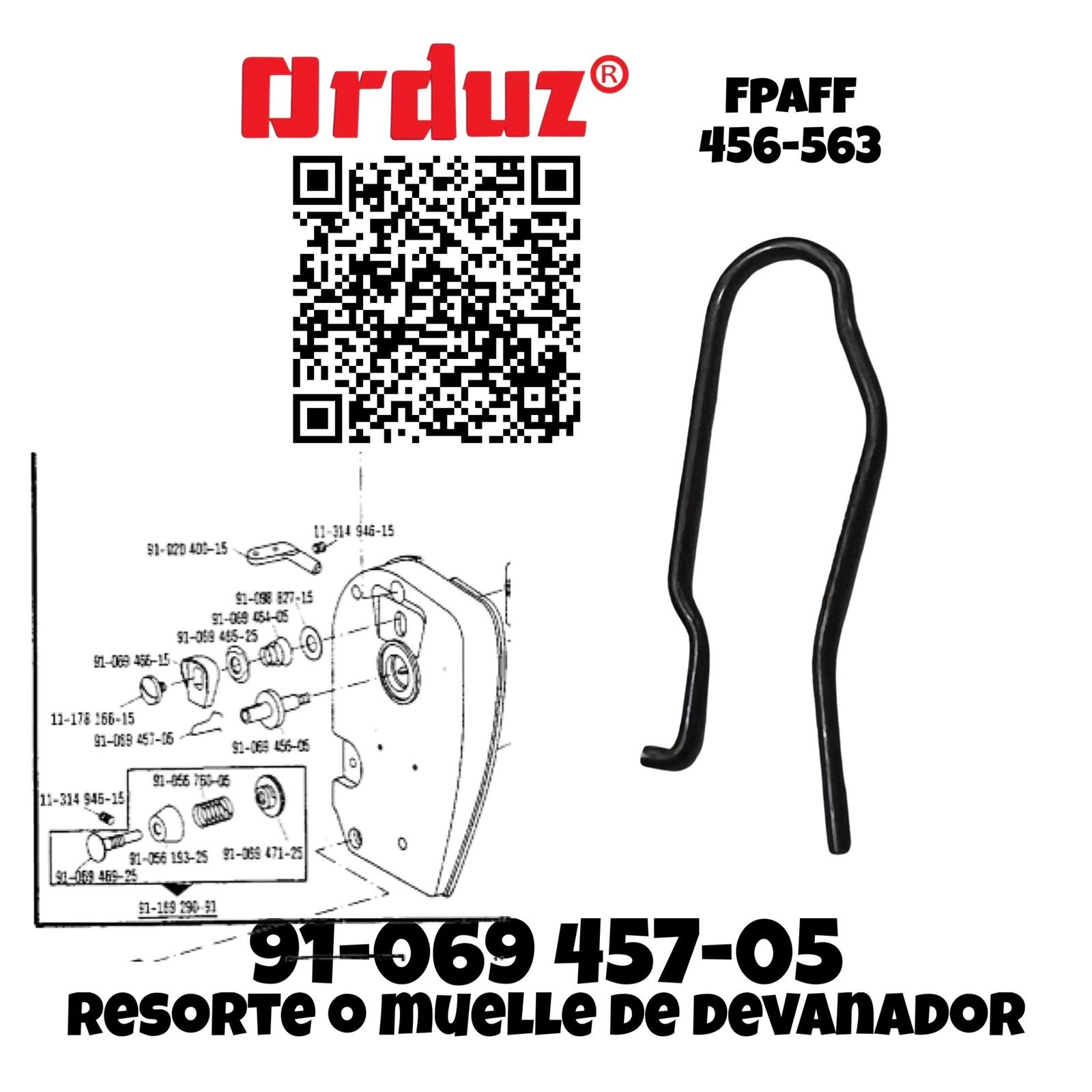 91-069 457-05 MUELLE DE DEVANADOR PFAFF 463 RESORTE PFAFF 563