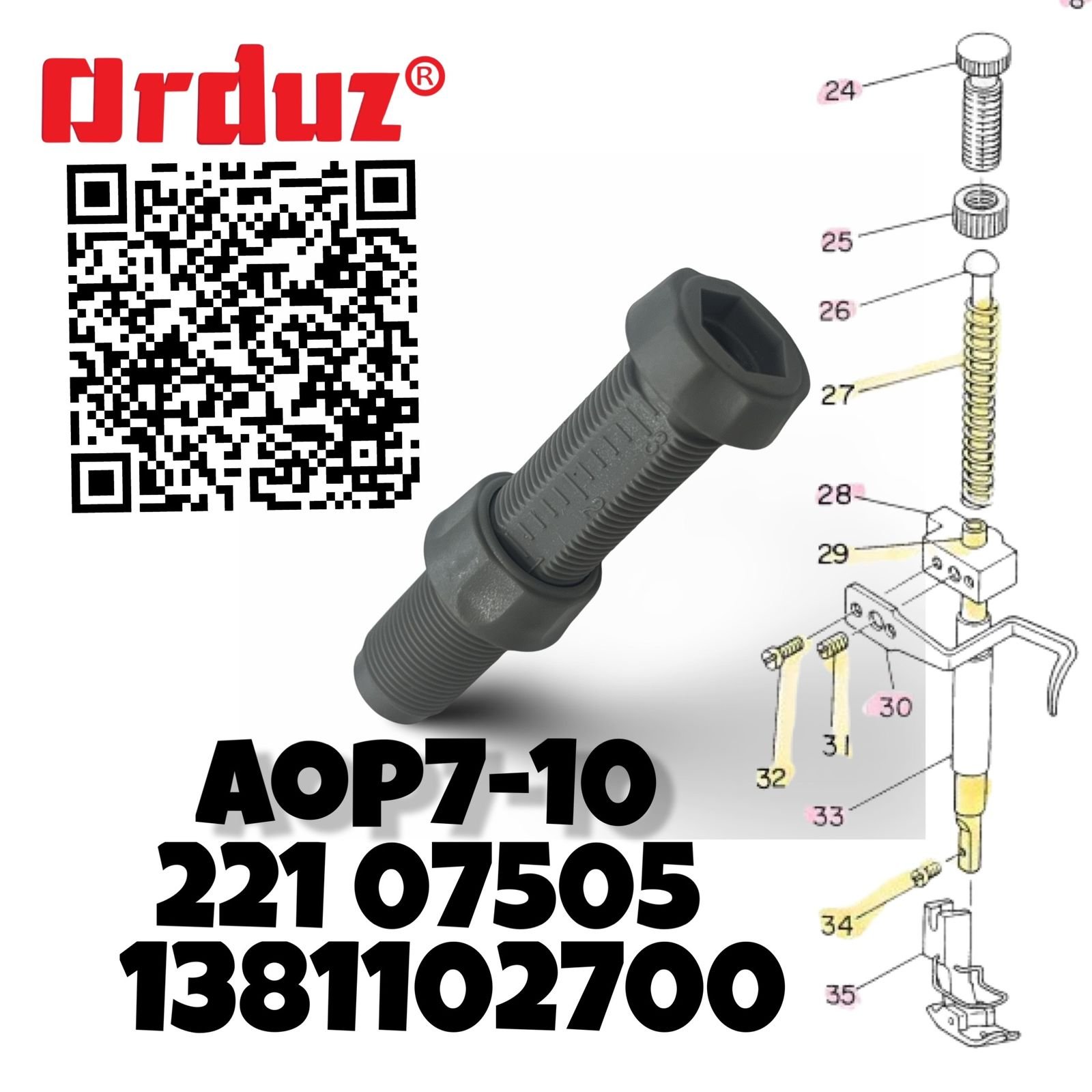 Tornillo presión prensatela plana Jack AOP7-10 - Imagen 6