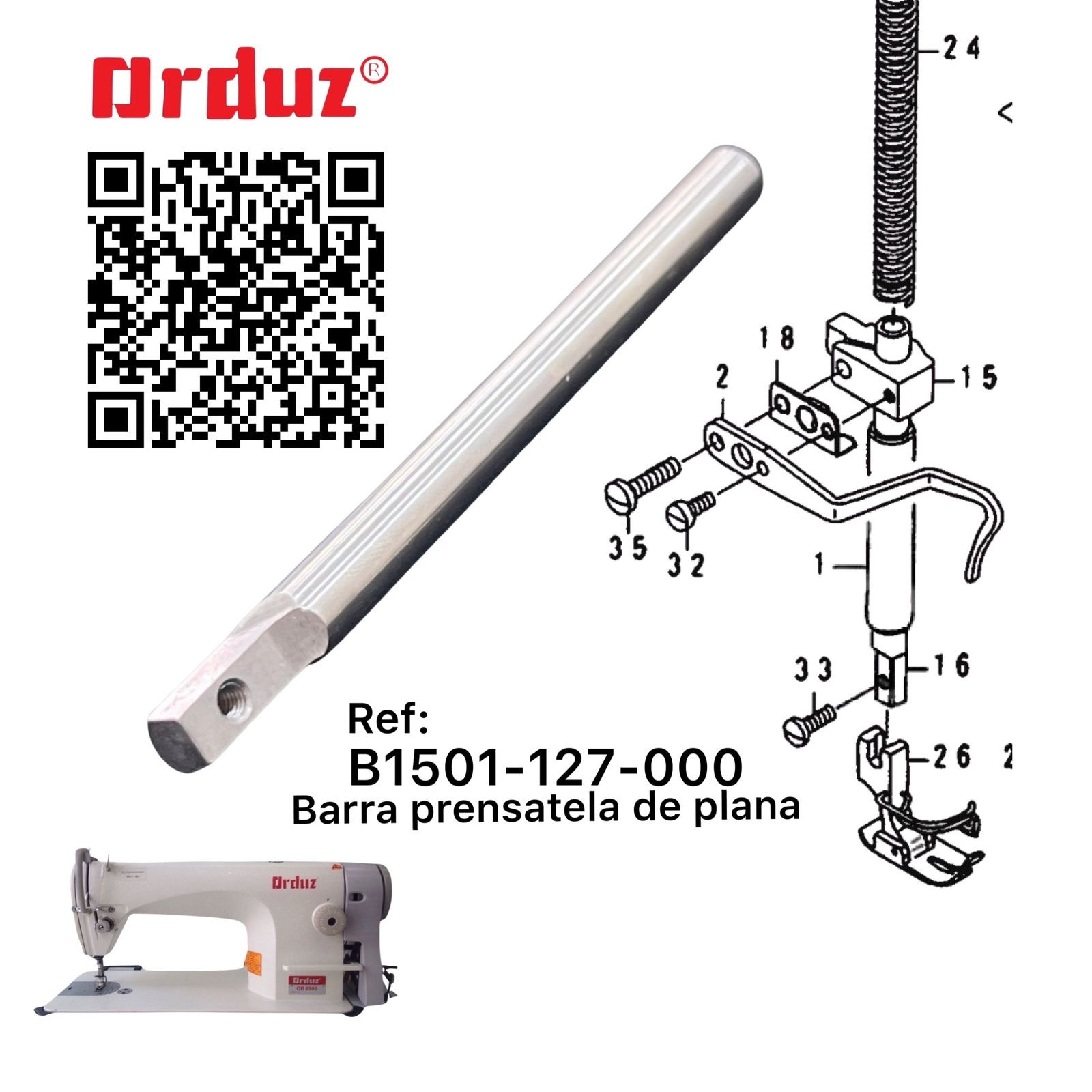 B1501-127-000 BARRA PRENSATELA DE PLANA REPUESTOS