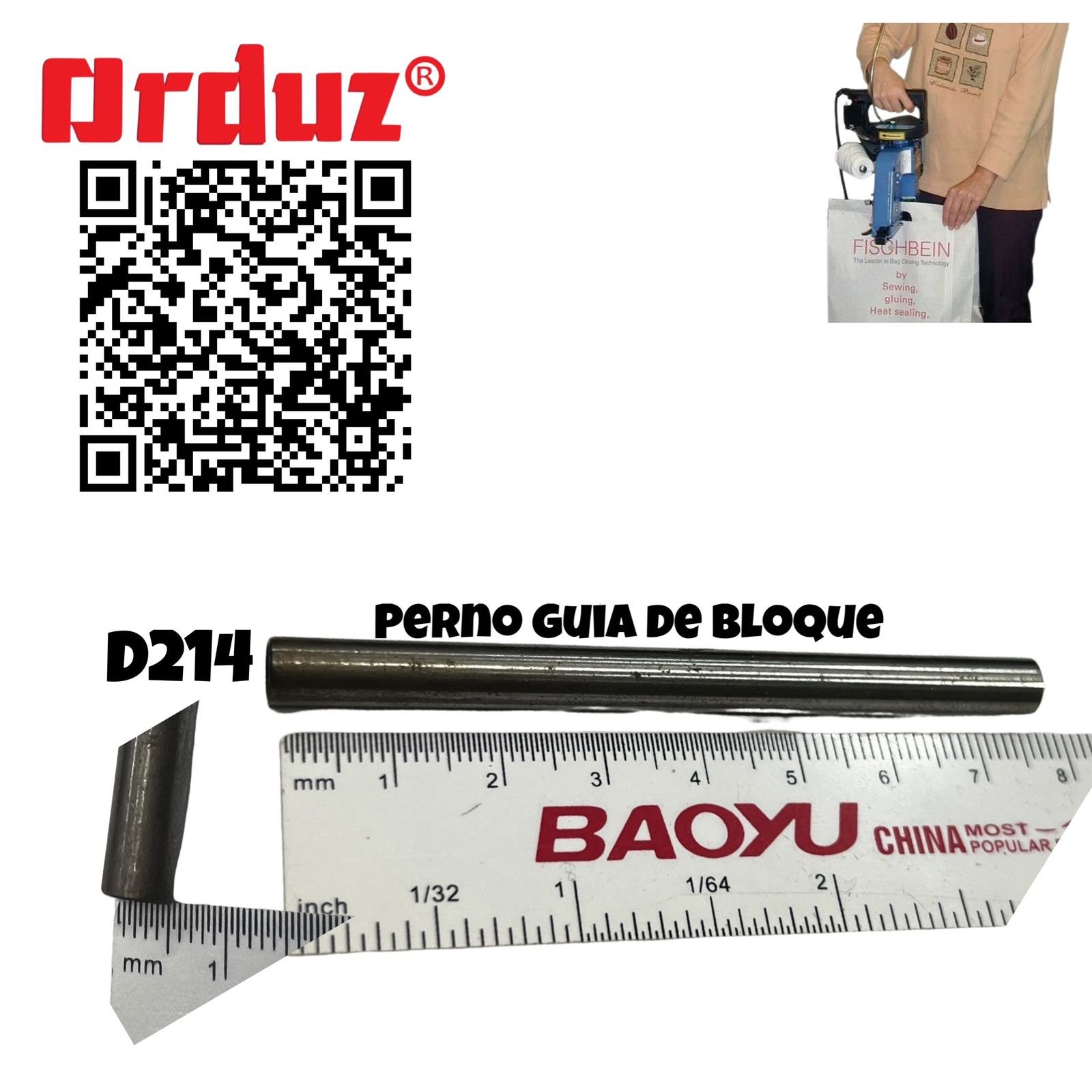 D214 PERNO GUÍA DE BLOQUE DESLIZANTE COSEDORA DE COSTALES CERRADORA