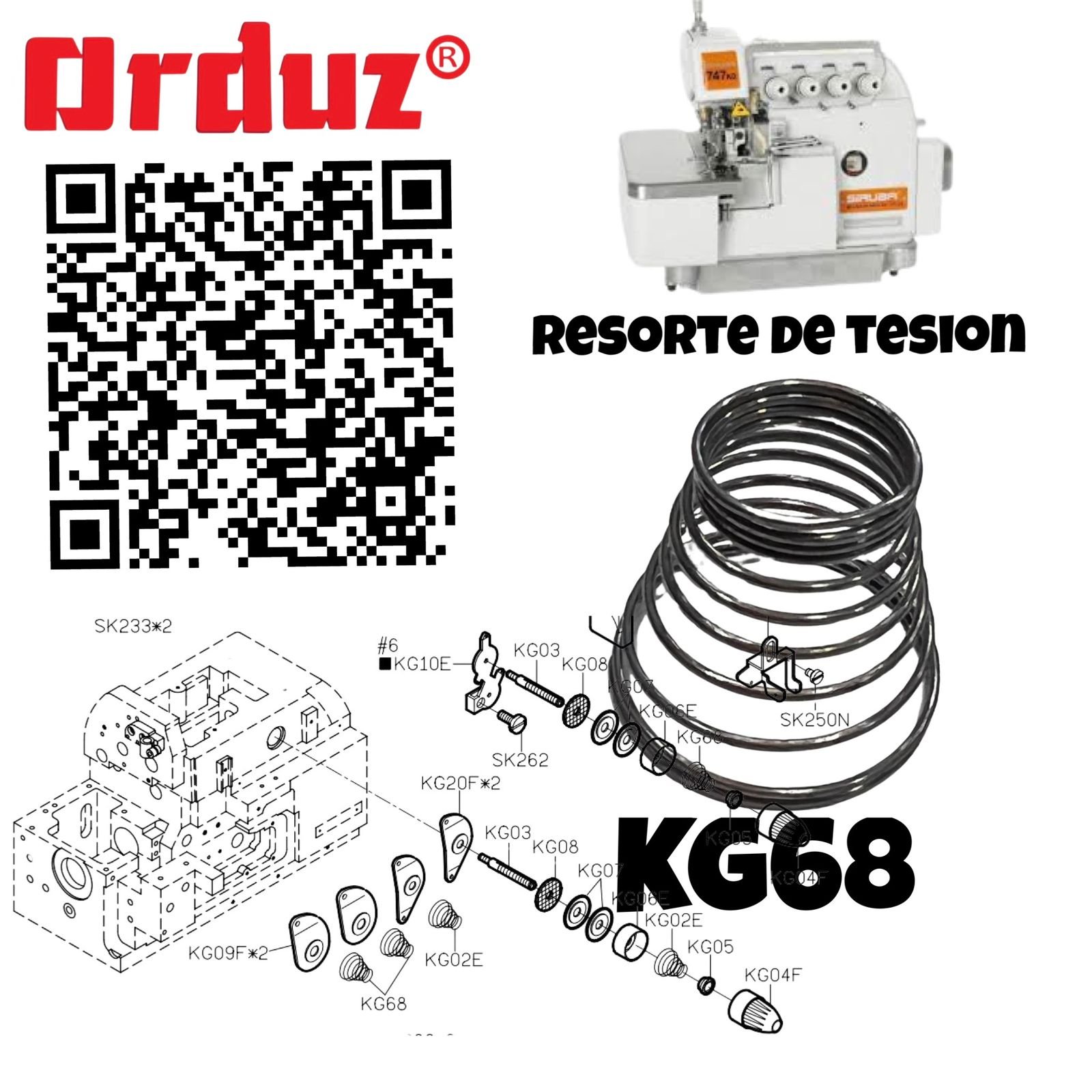 KG68 RESORTE DE TENCION FILETEADORA 747/757 SIRUBA