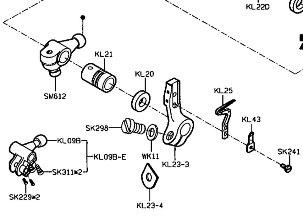 KL23 SOPORTE LOOPER INFERIOR SIRUBA 700F - Imagen 2