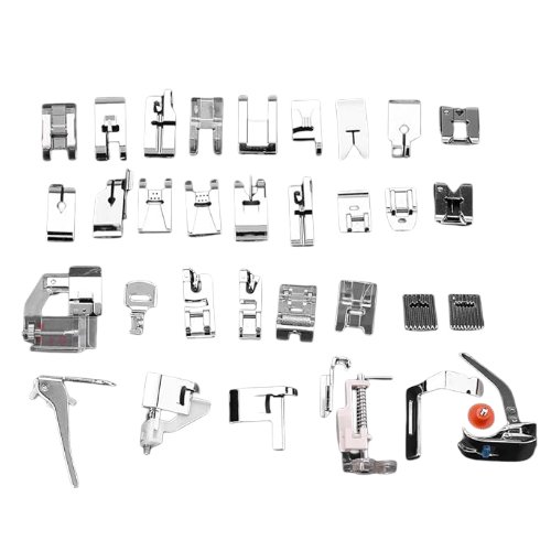 Kit de pies prensatelas, juego de 32 pies para caminar de costura, pies prensatelas para máquina de coser para hermano, cantante y otras máquinas domésticas
