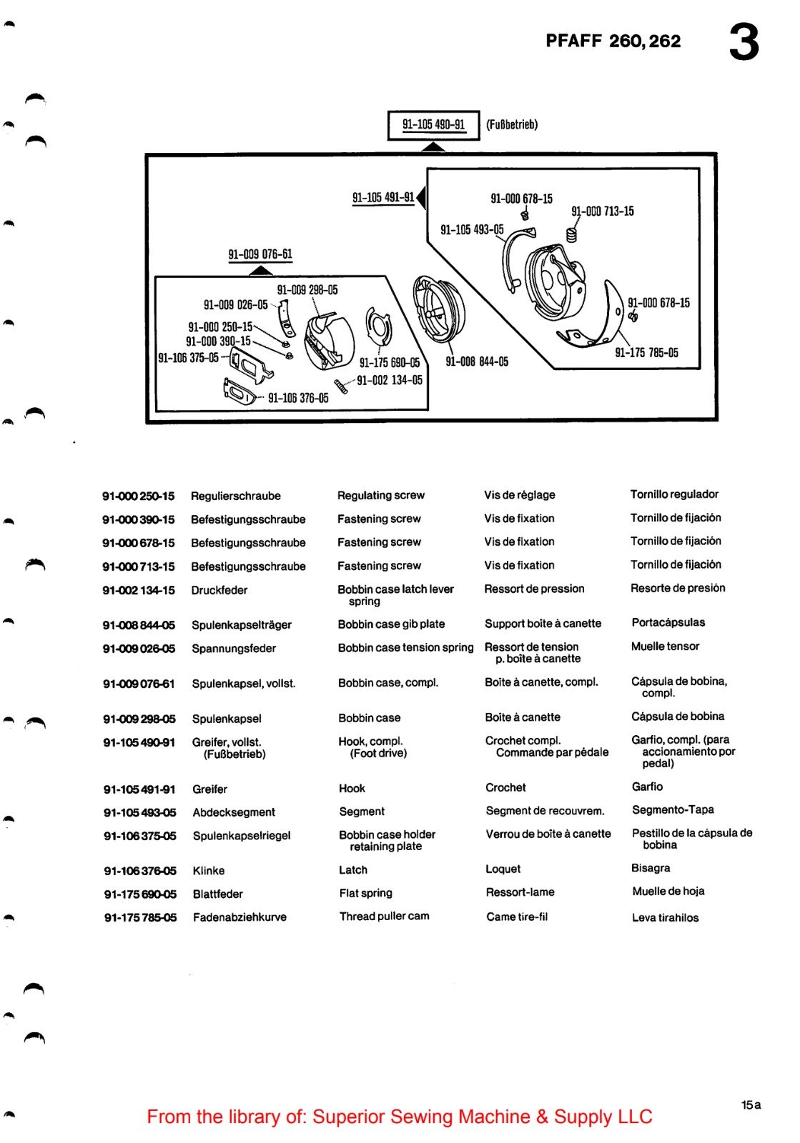 Catálogo de Partes para Máquina PFAFF 260 - Imagen 22