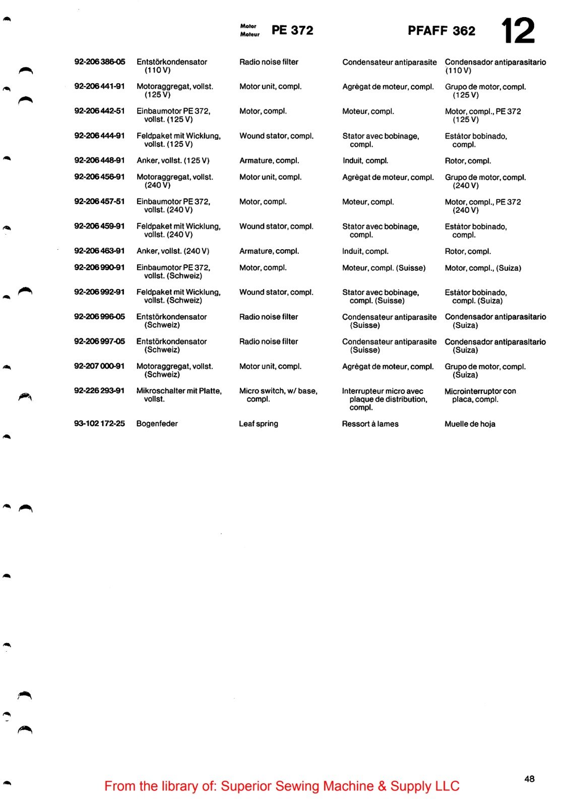 Catálogo de Partes para Máquina PFAFF 260 - Imagen 23