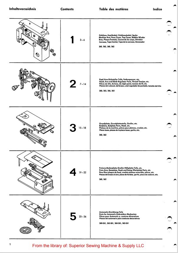 Catálogo de Partes para Máquina PFAFF 260 - Imagen 26