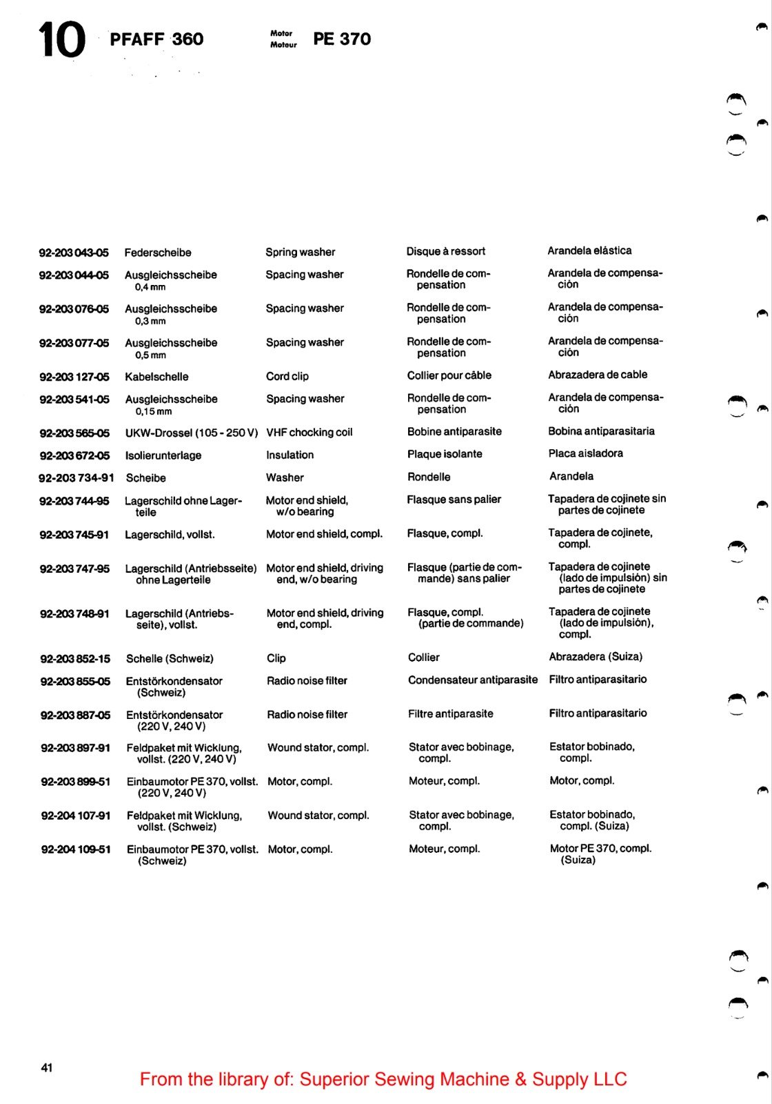 Catálogo de Partes para Máquina PFAFF 260 - Imagen 49