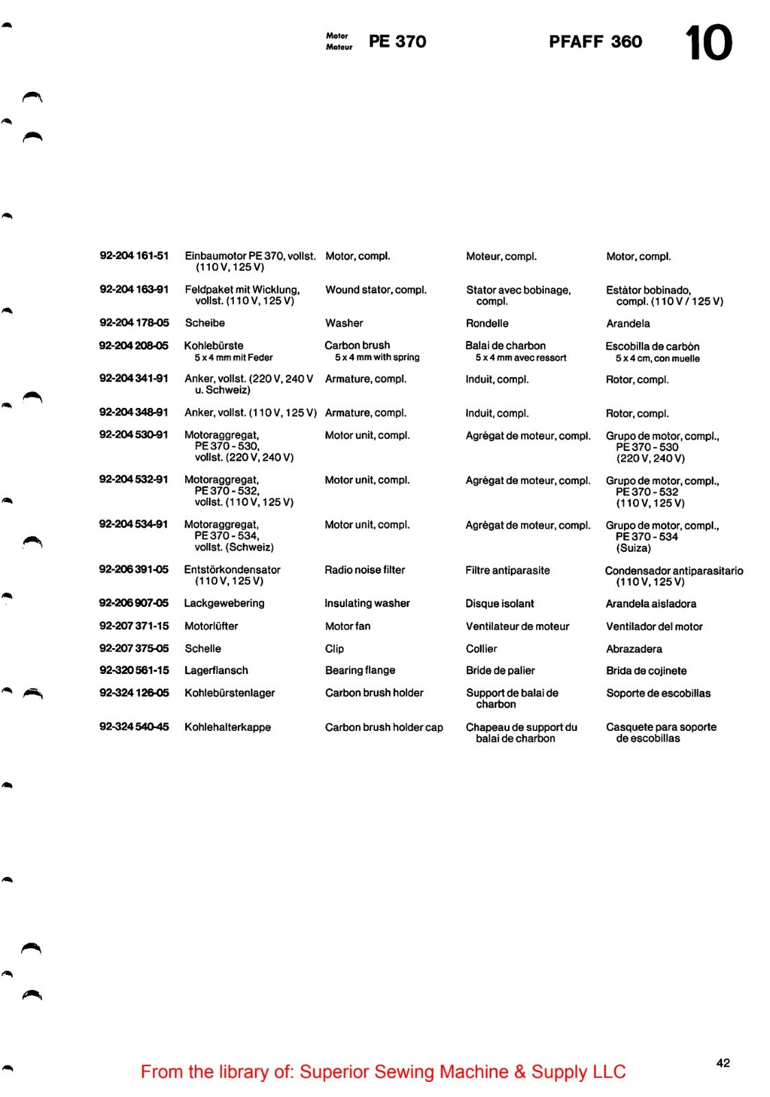 Catálogo de Partes para Máquina PFAFF 260 - Imagen 54