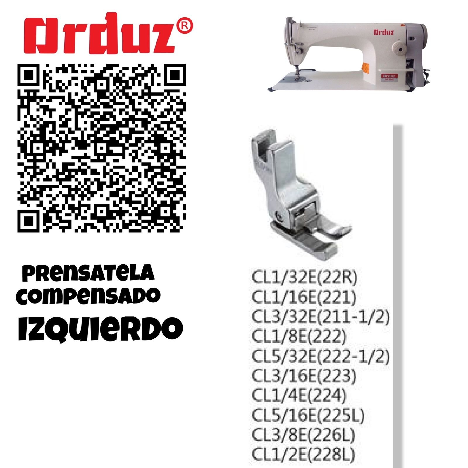 PRENSATELA COMPENSADO IZQUIERDO CL1/32E(22R)CL1/16E(221)CL3/32(211-1/2)CL1/8E(222)CL5/32E(222-1/2)CL3/16E(223)CL1/4E(224)CL5/16E(225L)CL3/8E(226L)CL1/2E(228L)