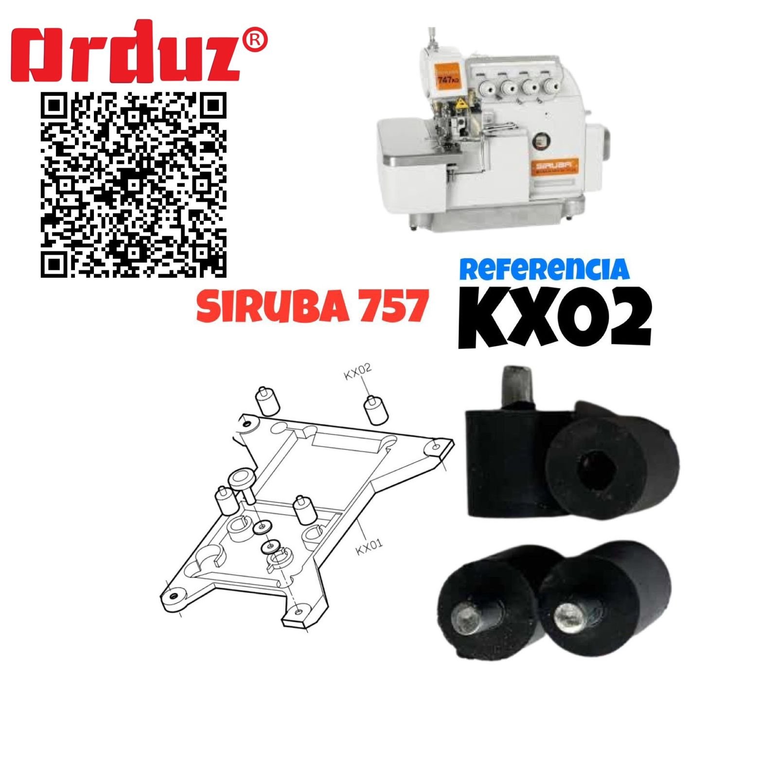 S101 KX02 KX01.02 RUBA747 S25473 (M586-M709-579-1304-A354-C120-T332)SET CAUCHO DE CARTER 757