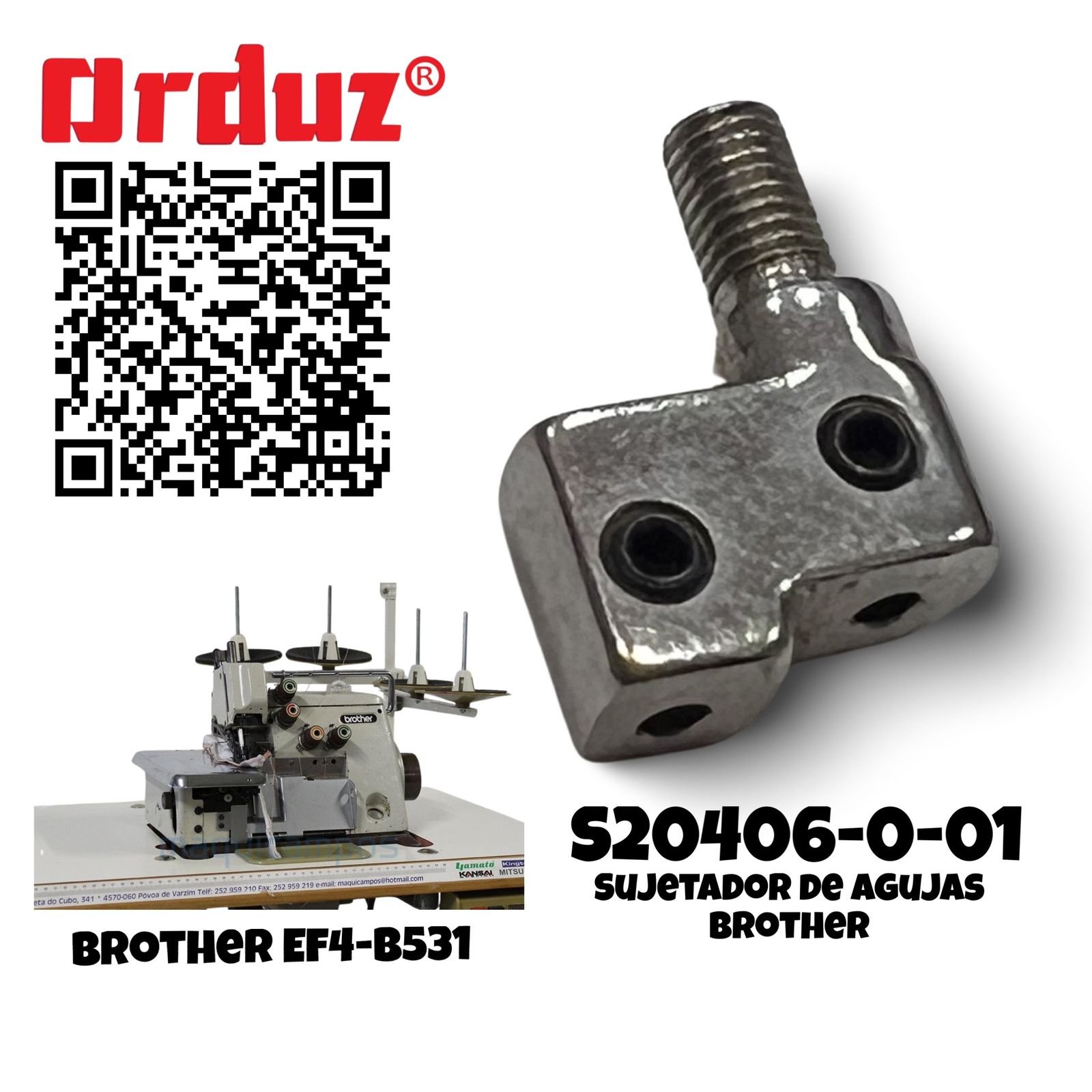 S20406-0-01 SUJETADOR DE AGUJA 5 HILOS SUJETADOR BROTHER EF4-B531