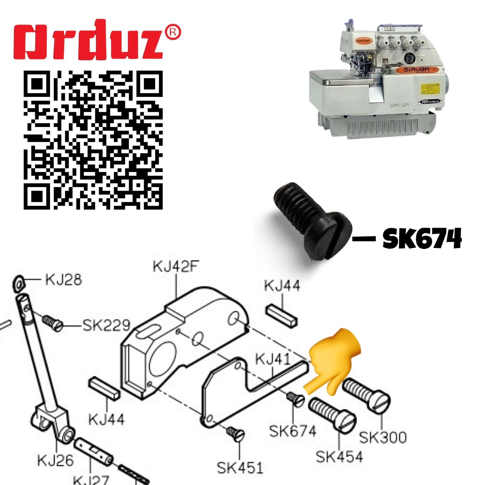 SK674 TORNILLO DE TAPA FRONTAL 747