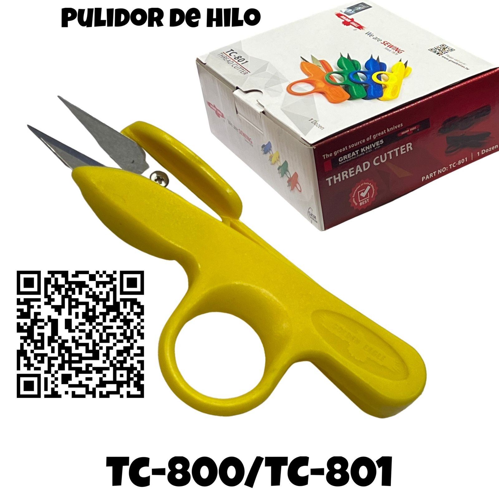TC-800/TC801 AMARILLO TIJERAS PULIDOR DE HILO GOLDEN EAGLE