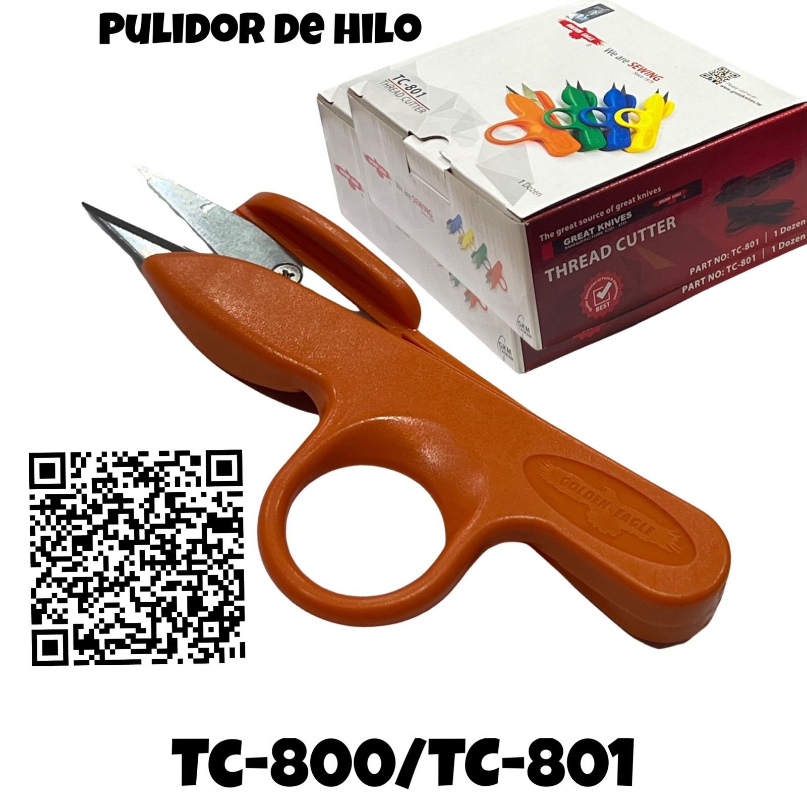 TC-800/TC801 COLOR SALMON TIJERAS PULIDOR DE HILO GOLDEN EAGLE