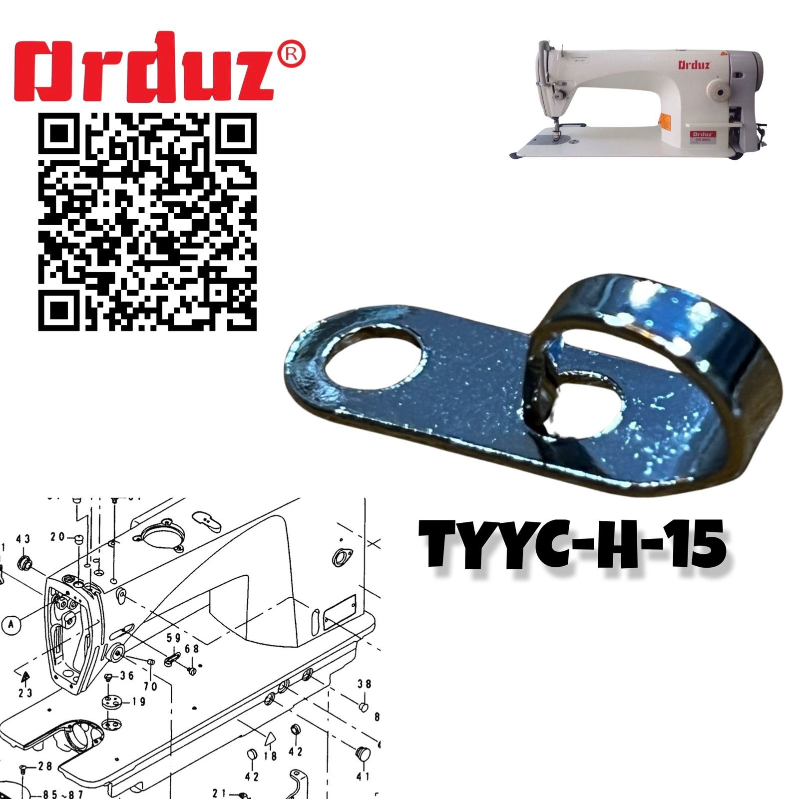 TYYC-H-15 GUIA HILO MAQUINA DE COSER PLANA PLANA