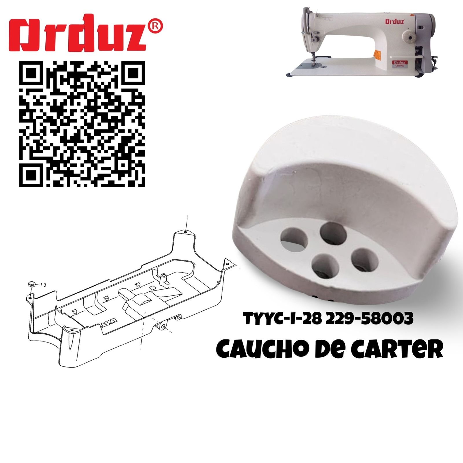 TYYC-I-28 229-58003 CAUCHO DE CARTER JUKI
